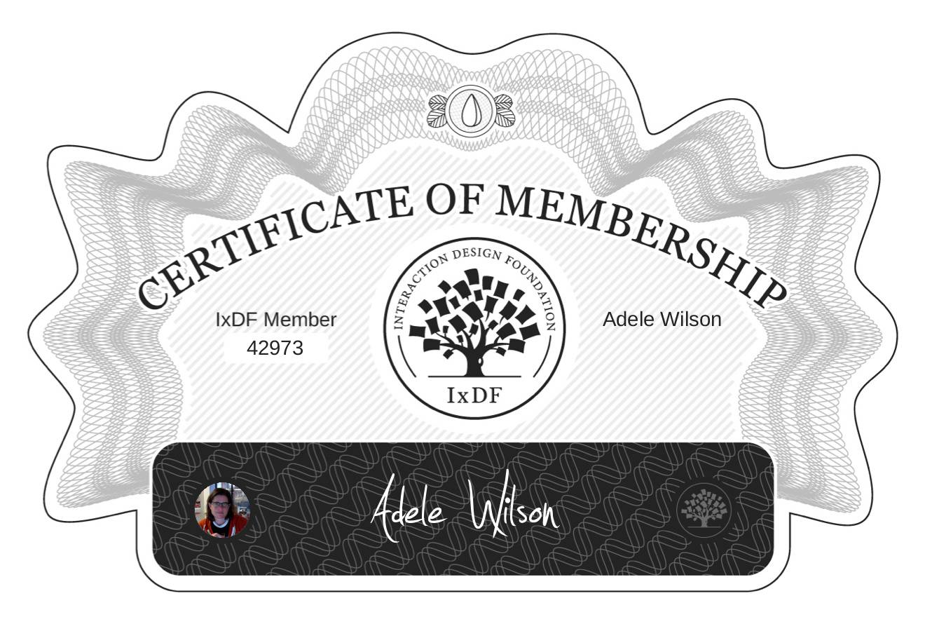 Certificate of Membership – Adele Wilson