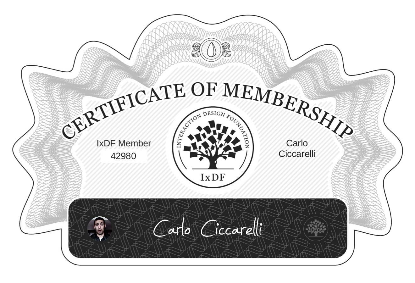 Certificate of Membership – Carlo Ciccarelli