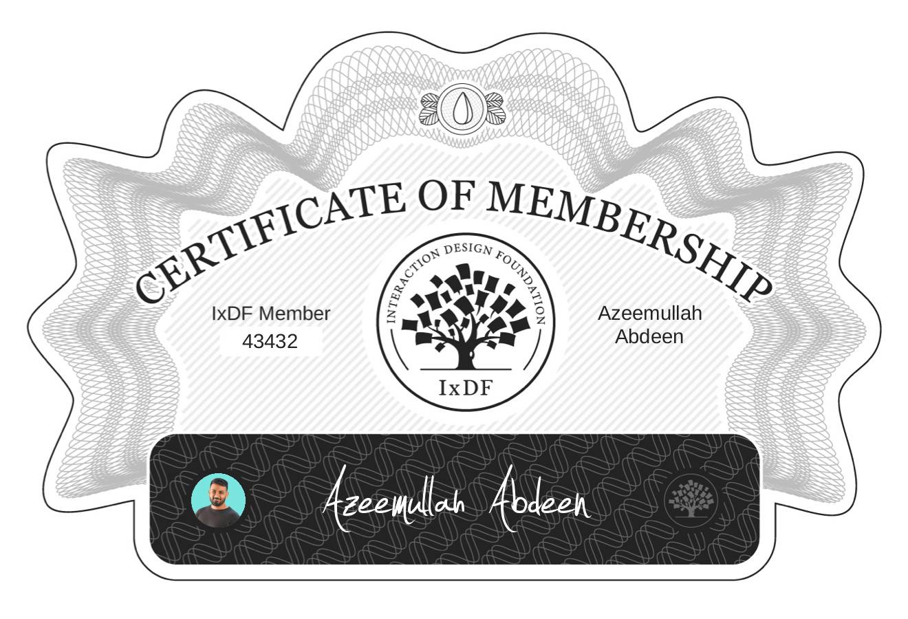 Certificate of Membership – Azeemullah Abdeen