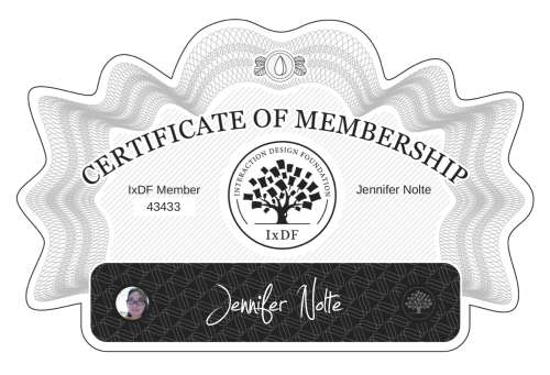 Certificate of Membership – Jennifer Nolte