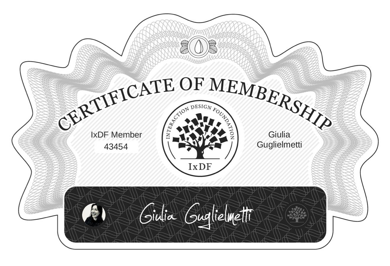 Certificate of Membership – Giulia Guglielmetti