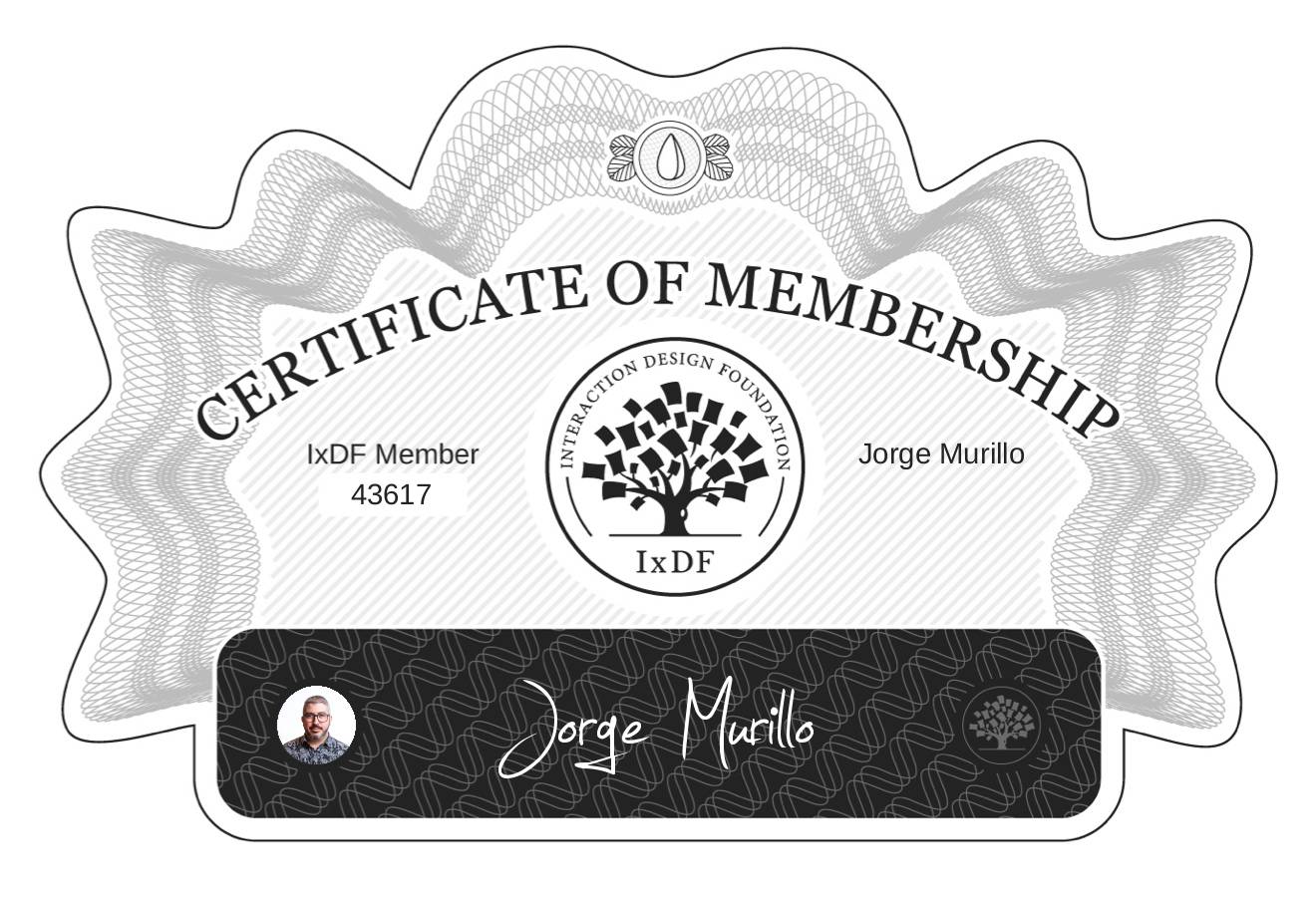 Certificate of Membership – Jorge Murillo