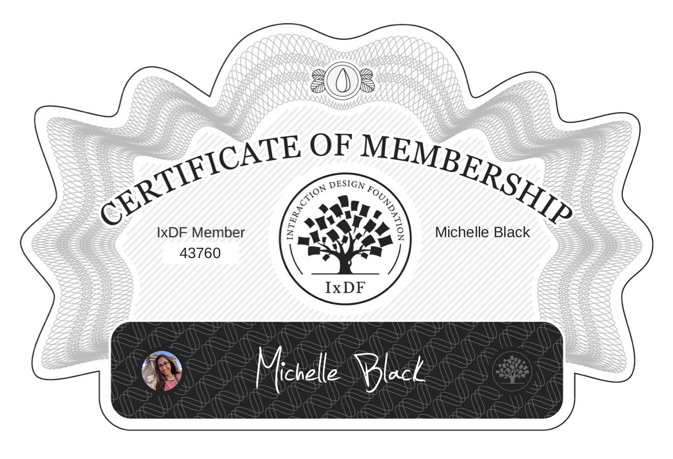 Certificate of Membership – Michelle Black