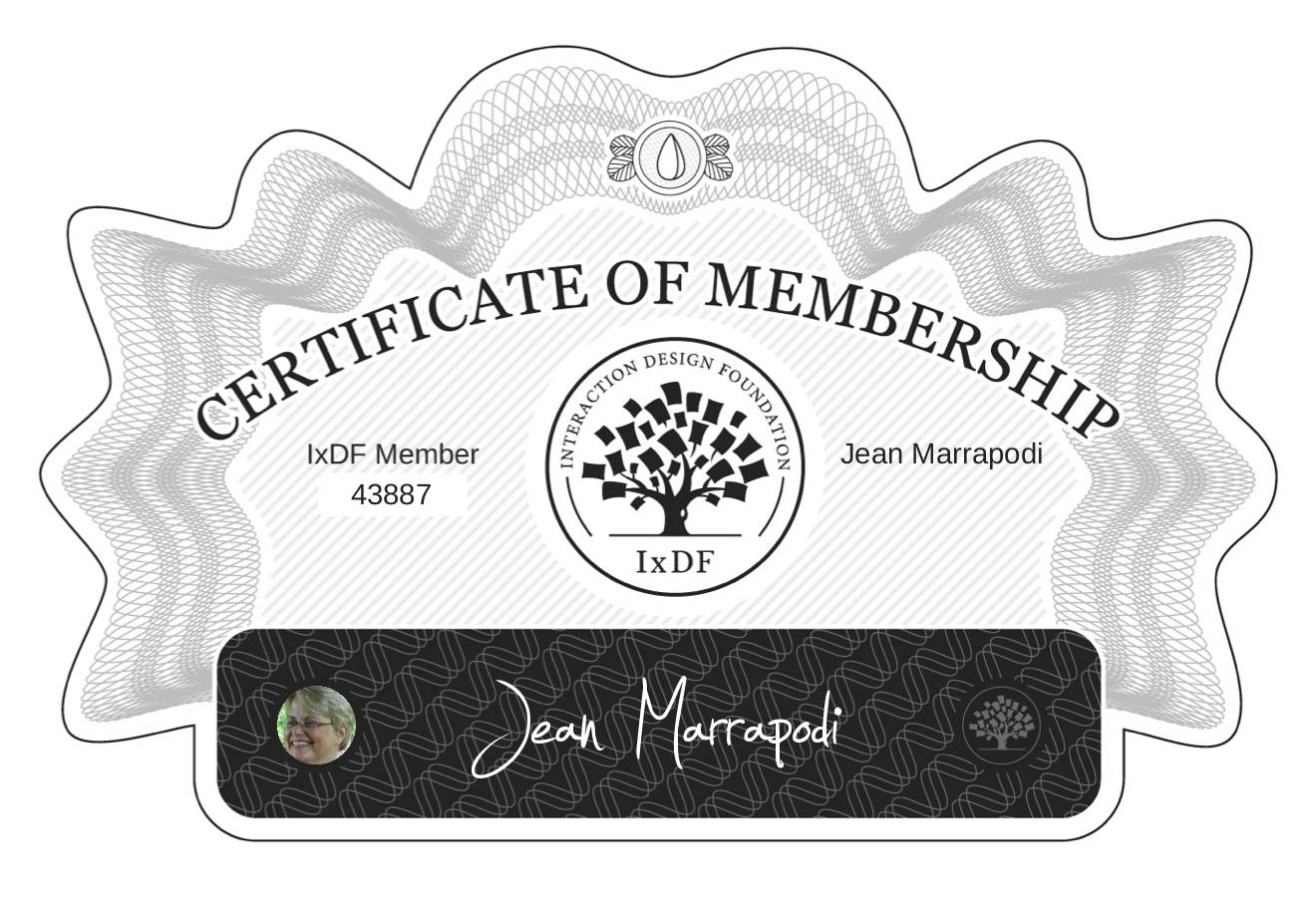 Certificate of Membership – Jean Marrapodi