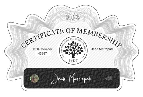 Certificate of Membership – Jean Marrapodi