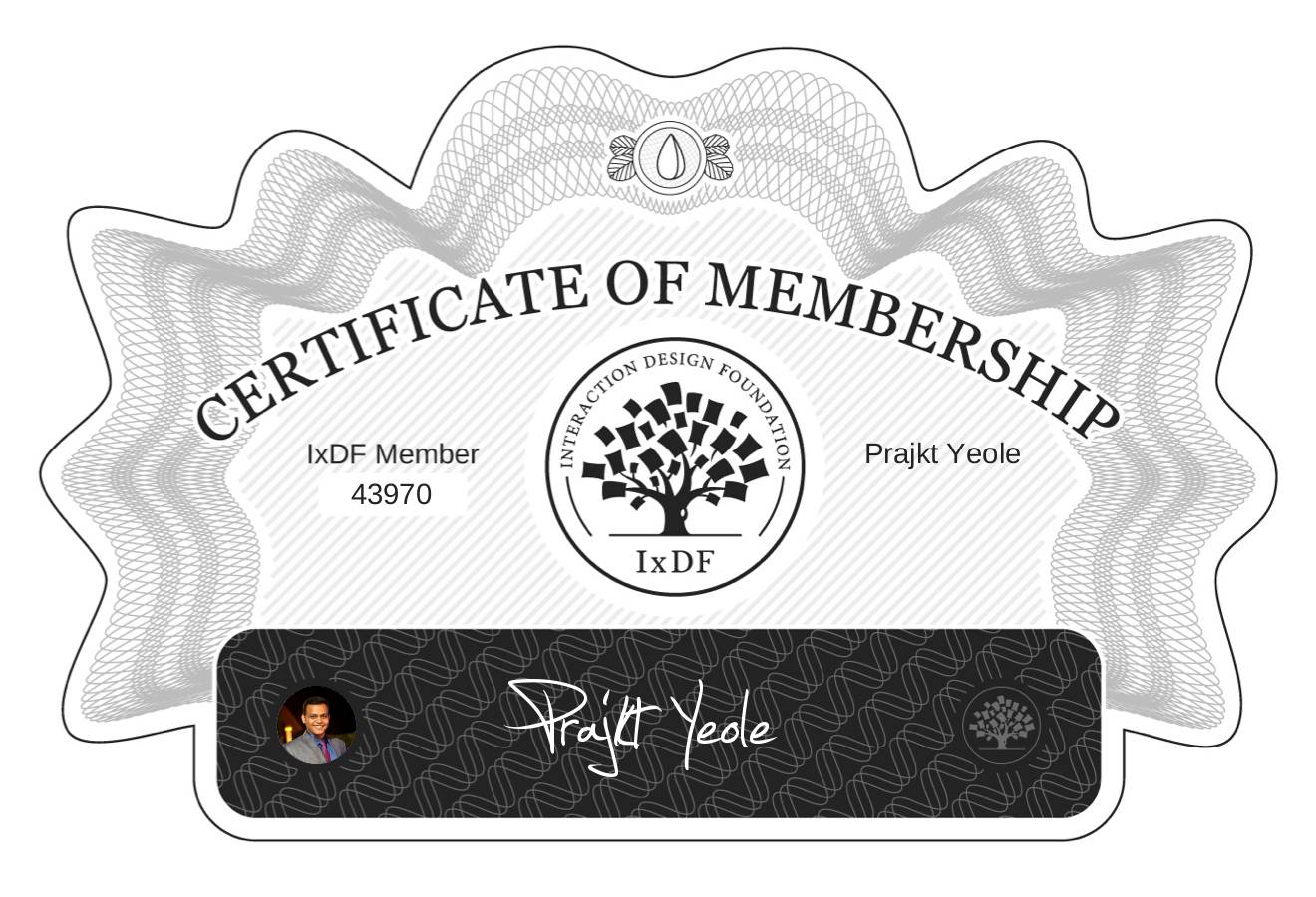 Certificate of Membership – Prajkt Yeole