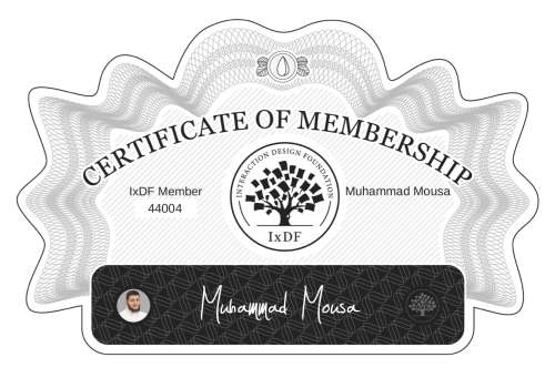 Certificate of Membership – Muhammad Mousa
