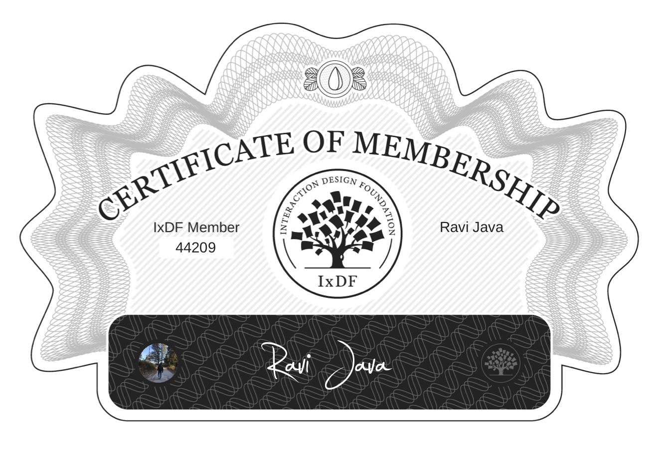 Certificate of Membership – Ravi Java