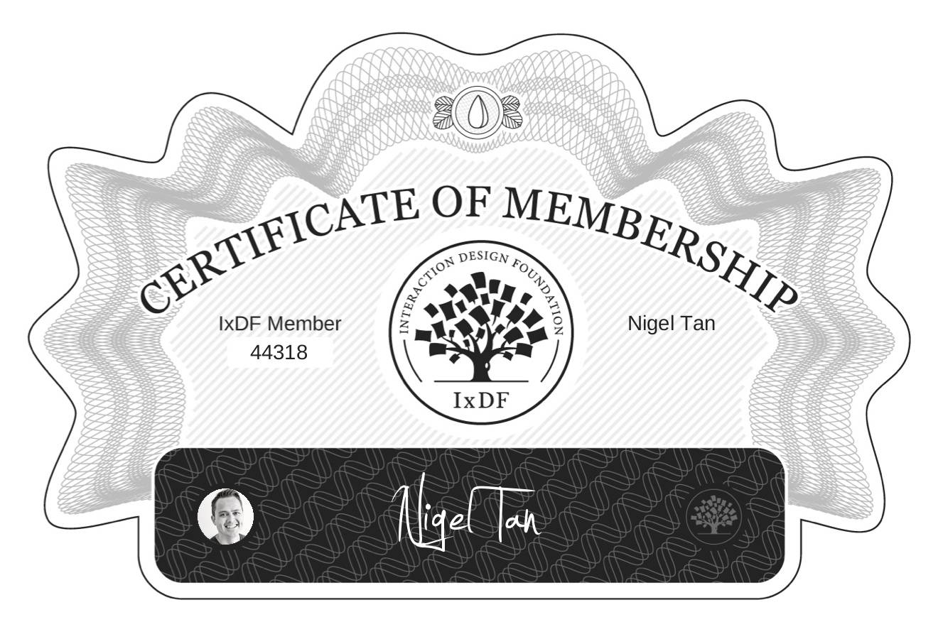 Certificate of Membership – Nigel Tan