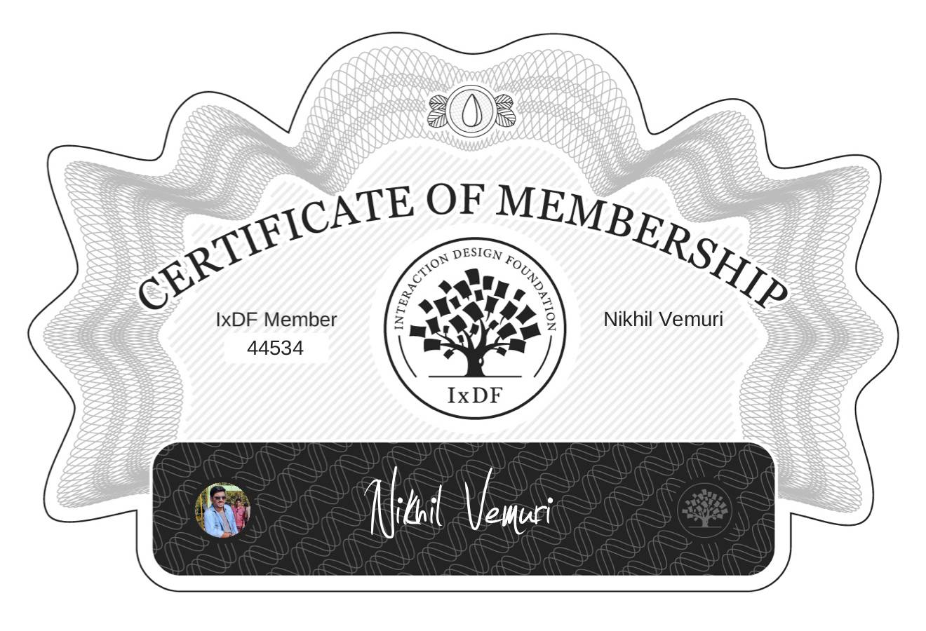 Certificate of Membership – Nikhil Vemuri