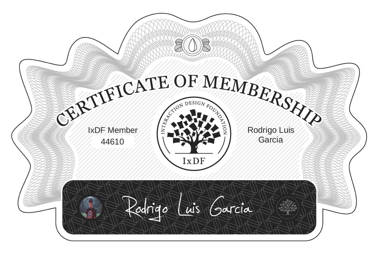 Certificate of Membership – Rodrigo Luis Garcia