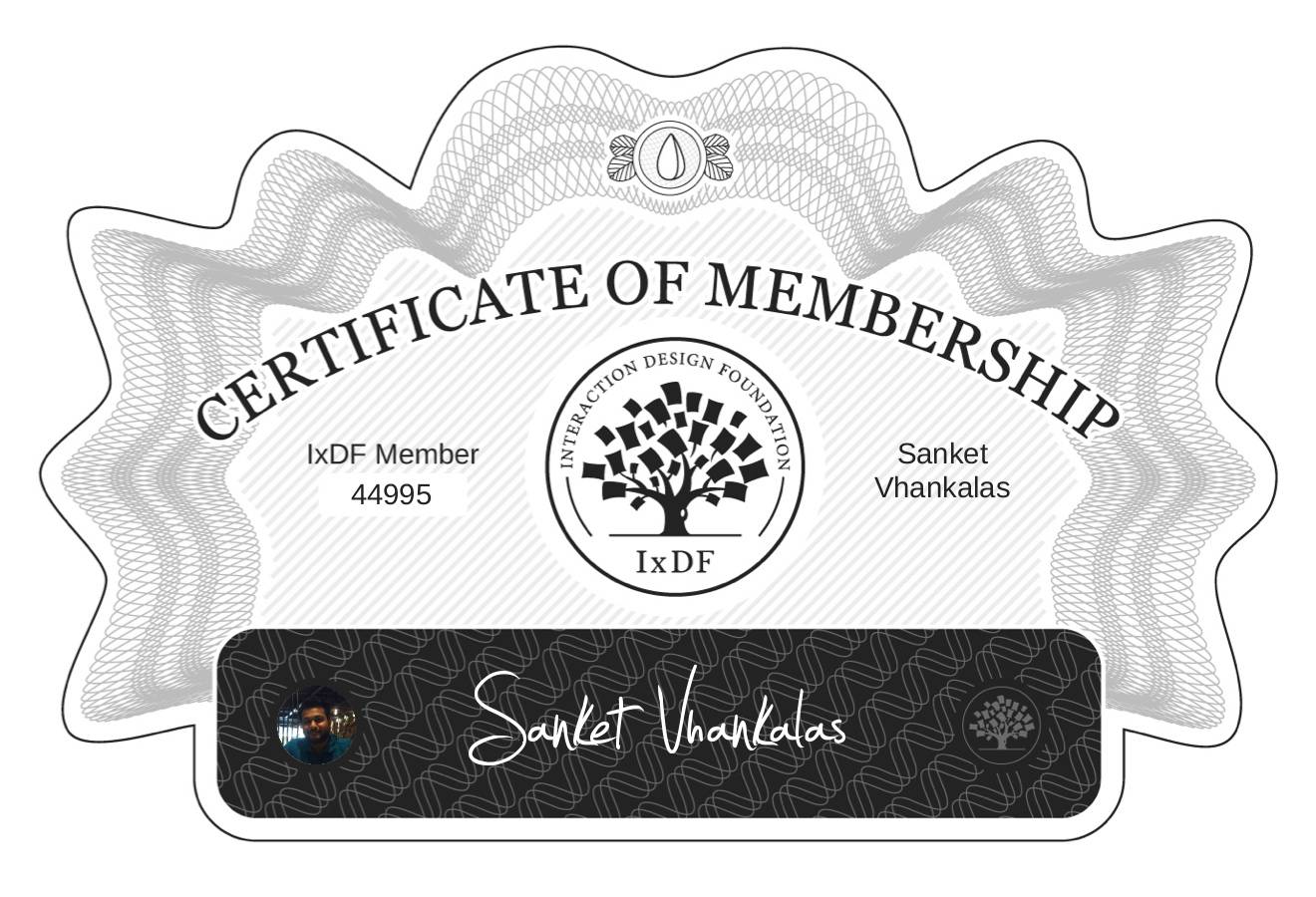 Certificate of Membership – Sanket Vhankalas