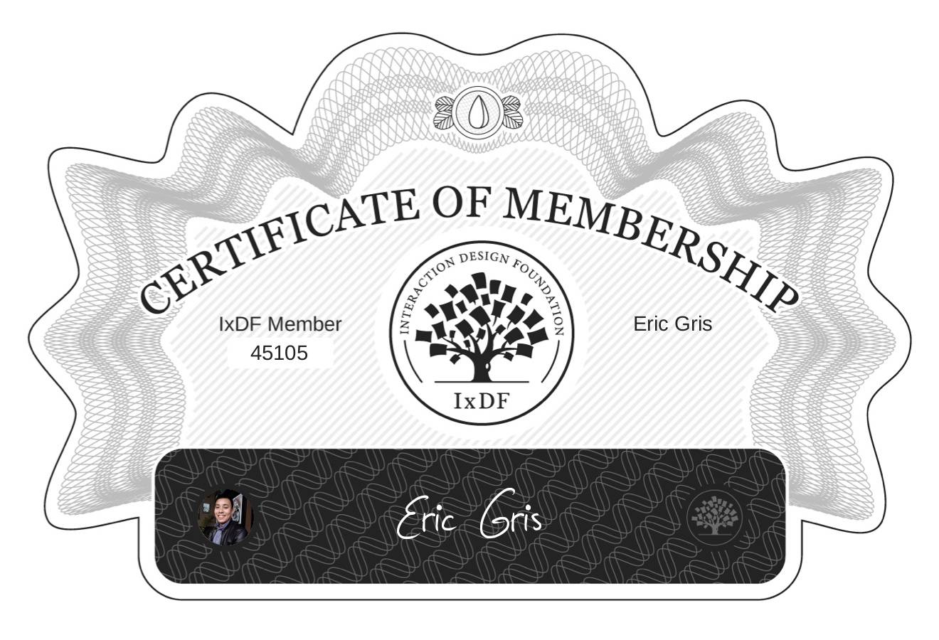 Certificate of Membership – Eric Gris