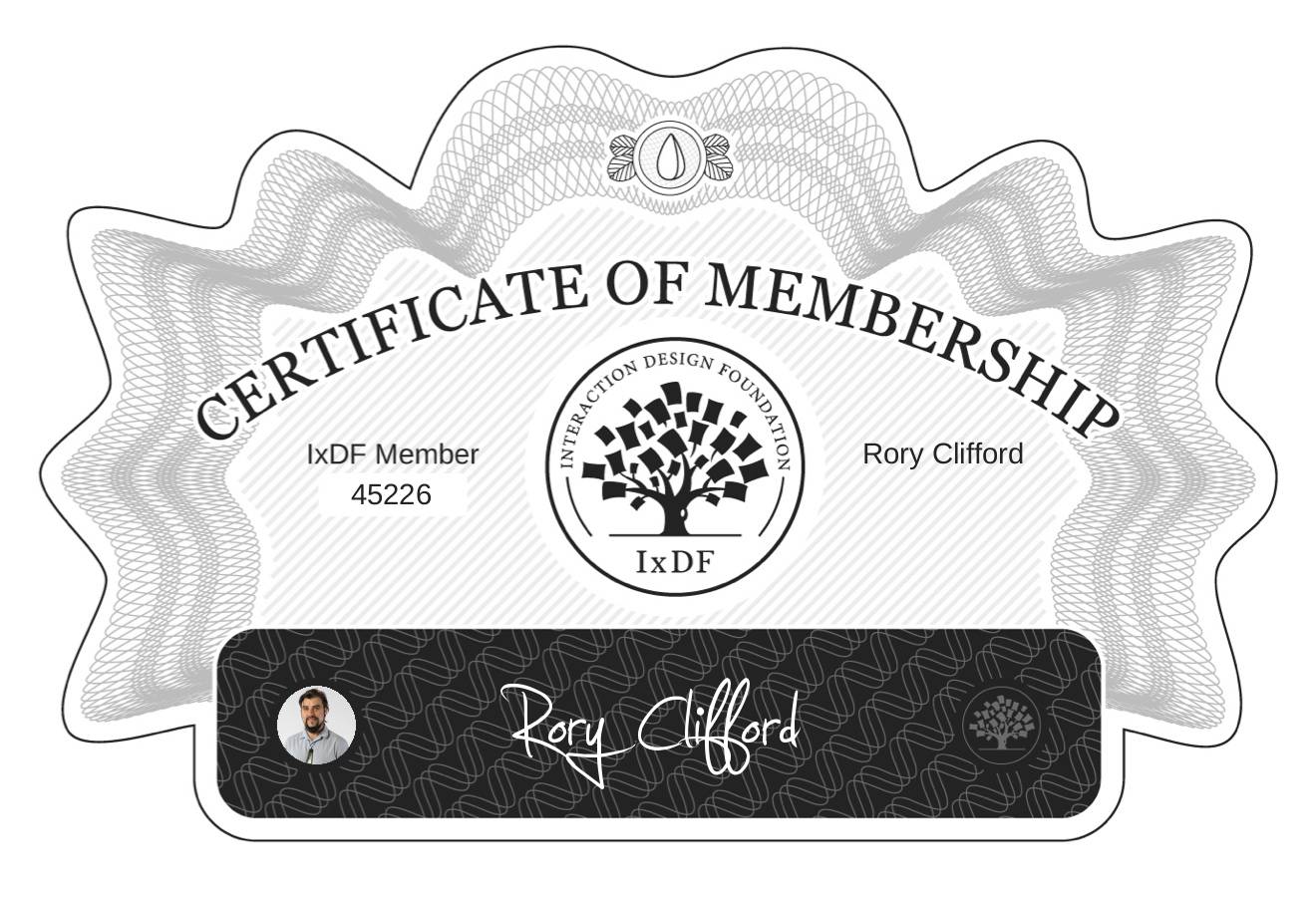 Certificate of Membership – Rory Clifford