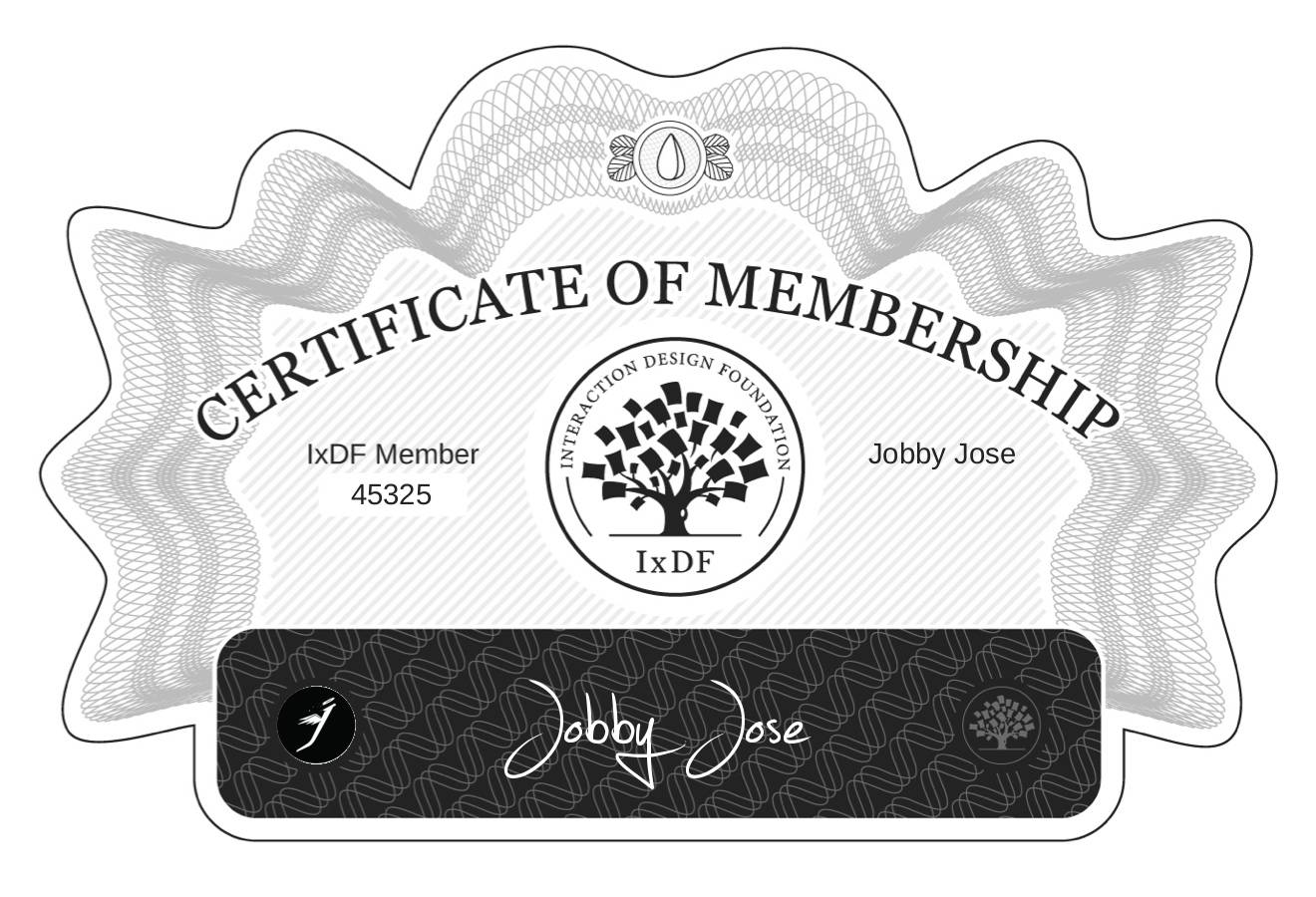 Certificate of Membership – Jobby Jose