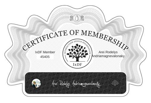Certificate of Membership – Areï Rodelys Andriamagnevalonaky