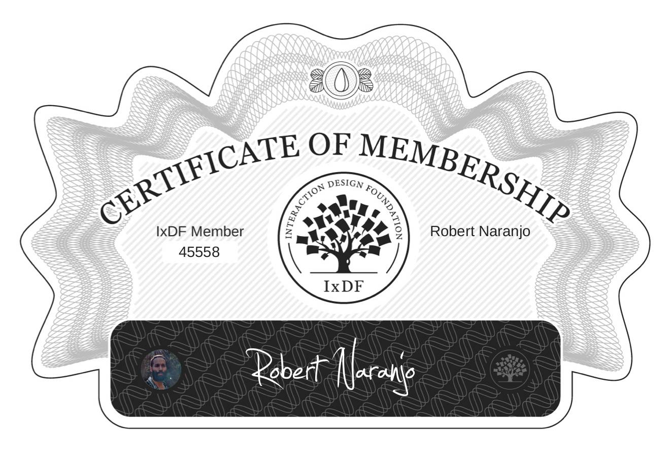 Certificate of Membership – Robert Naranjo