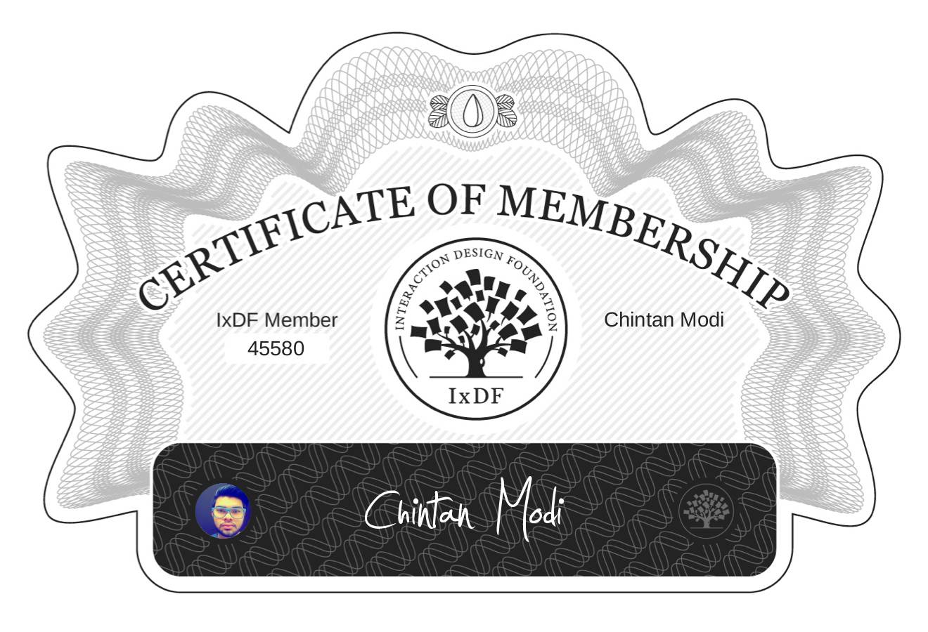 Certificate of Membership – Chintan Modi