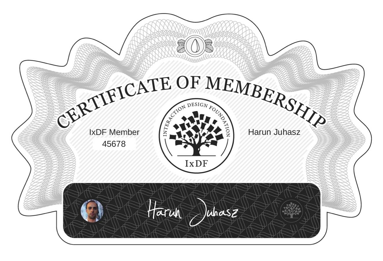 Certificate of Membership – Harun Juhasz