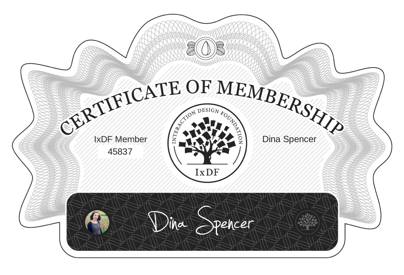 Certificate of Membership – Dina Spencer