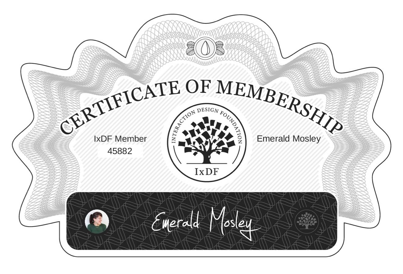Certificate of Membership – Emerald Mosley