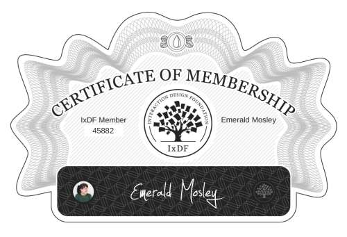 Certificate of Membership – Emerald Mosley