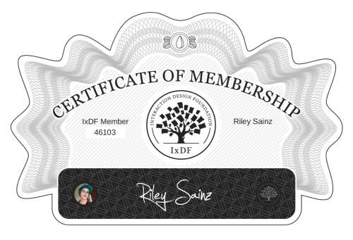 Certificate of Membership – Riley Sainz