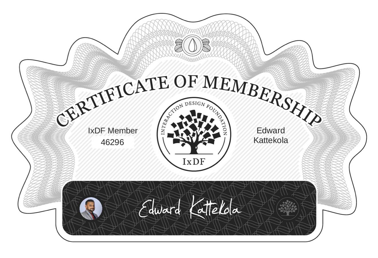 Certificate of Membership – Edward Kattekola