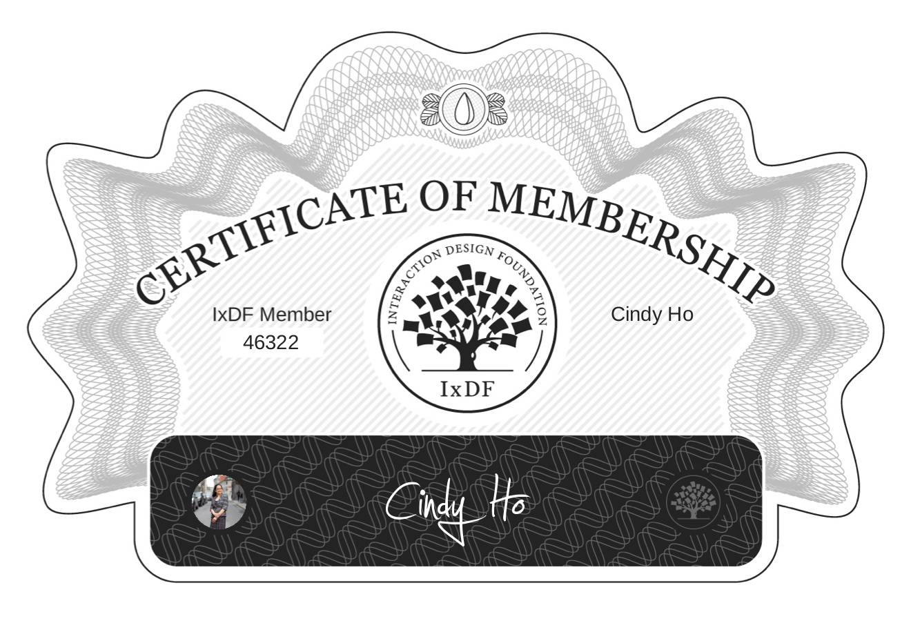 Certificate of Membership – Cindy Ho