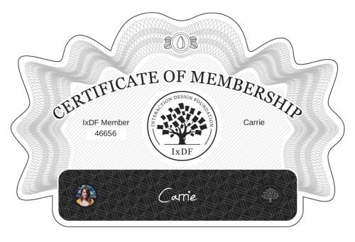 Certificate of Membership – Carrie