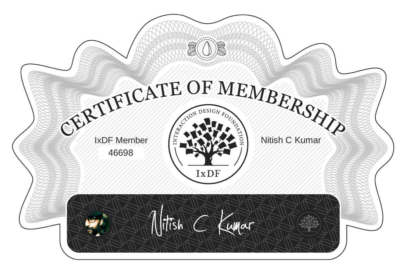 Certificate of Membership – Nitish C Kumar