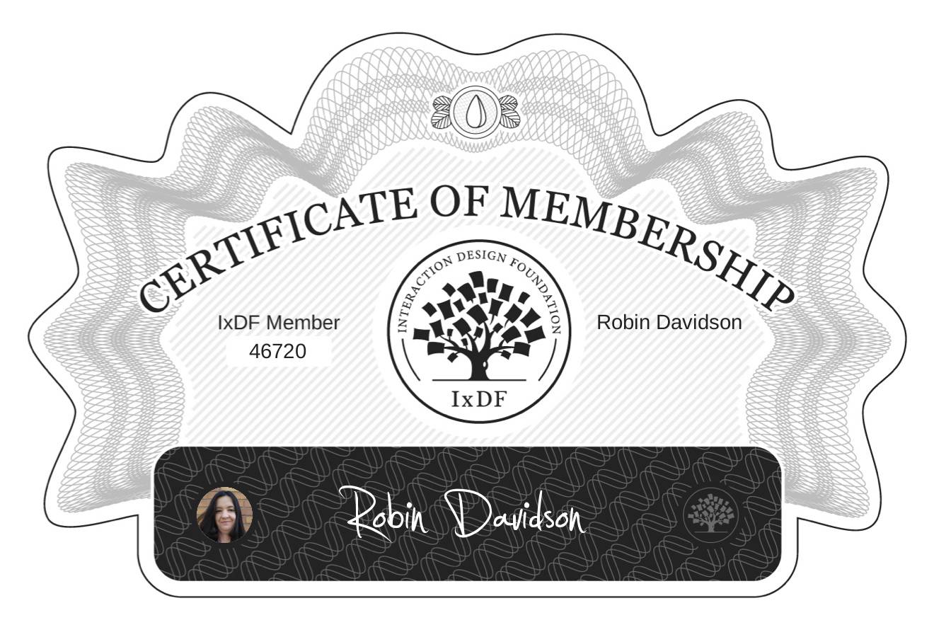 Certificate of Membership – Robin Davidson