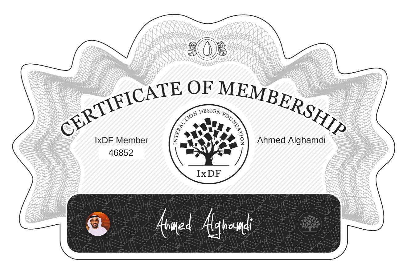 Certificate of Membership – Ahmed Alghamdi