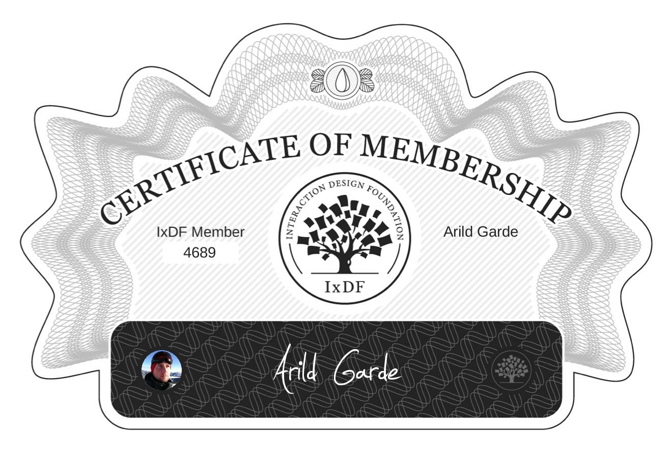 Certificate of Membership – Arild Garde
