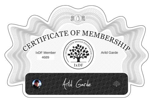 Certificate of Membership – Arild Garde