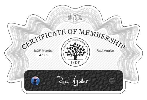 Certificate of Membership – Raúl Aguilar