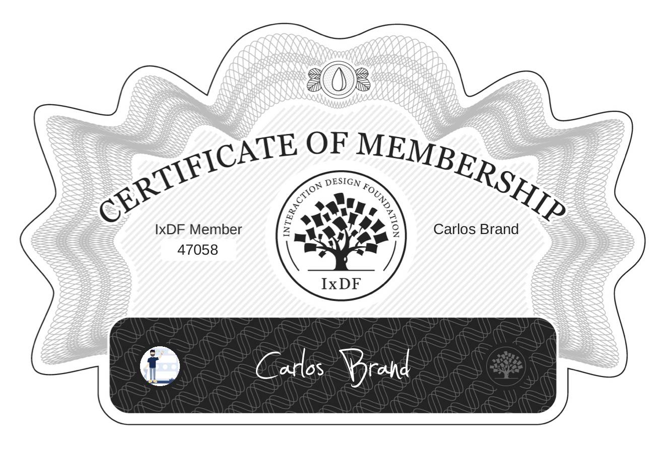 Certificate of Membership – Carlos Brand