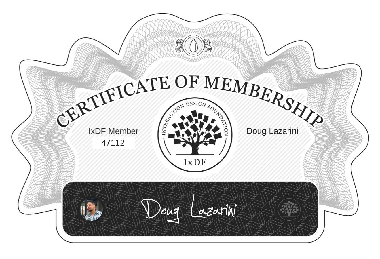 Certificate of Membership – Doug Lazarini