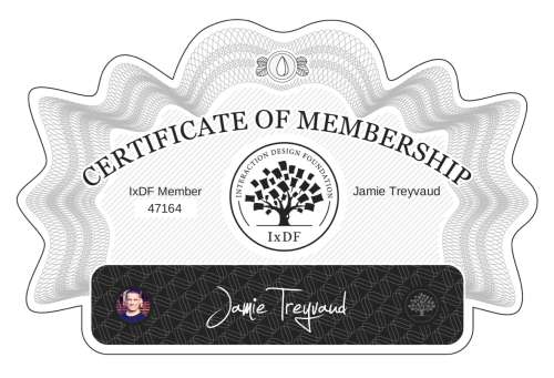 Certificate of Membership – Jamie Treyvaud