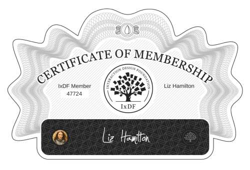 Certificate of Membership – Liz Hamilton
