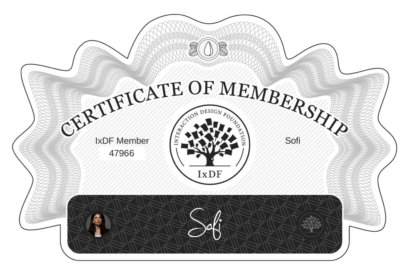 Certificate of Membership – Sofi