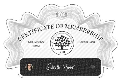Certificate of Membership – Golrokh Bahri