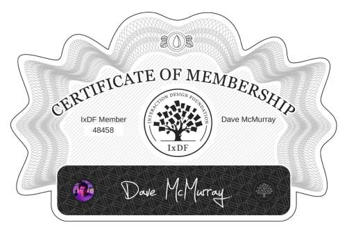 Certificate of Membership – Dave McMurray