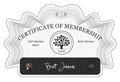 Certificate of Membership – Brett Johnson