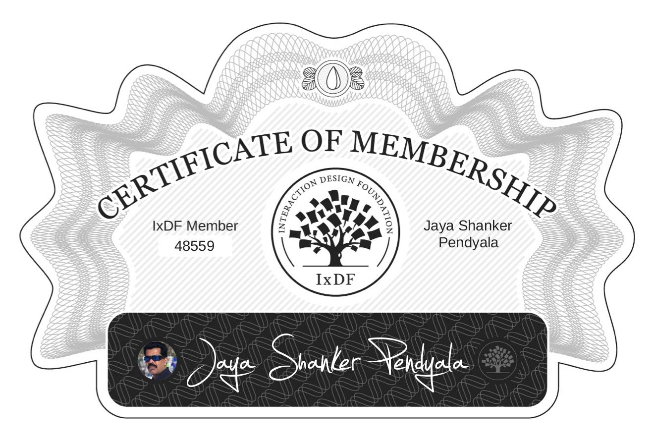 Certificate of Membership – Jaya Shanker Pendyala