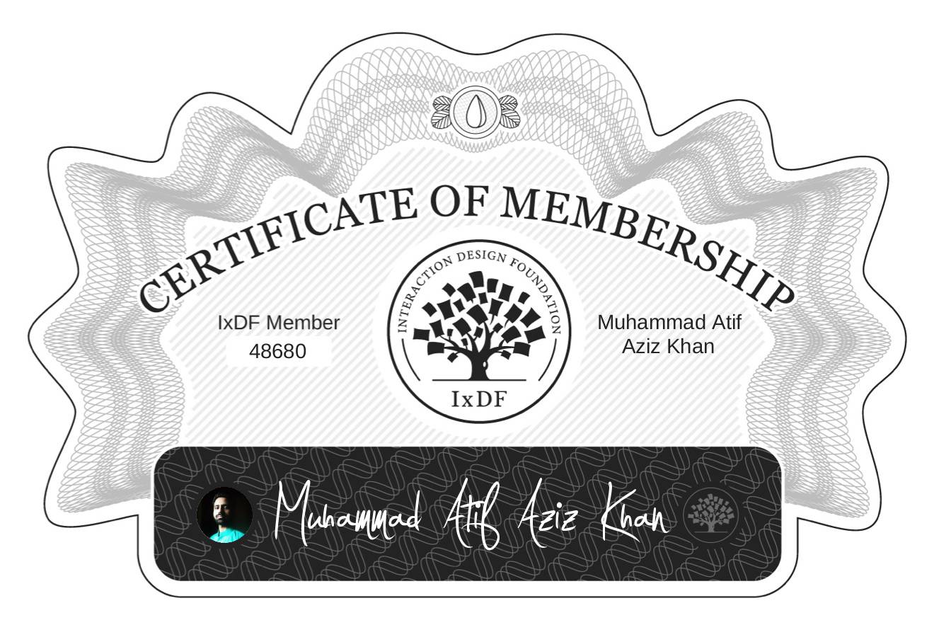 Certificate of Membership – Muhammad Atif Aziz Khan