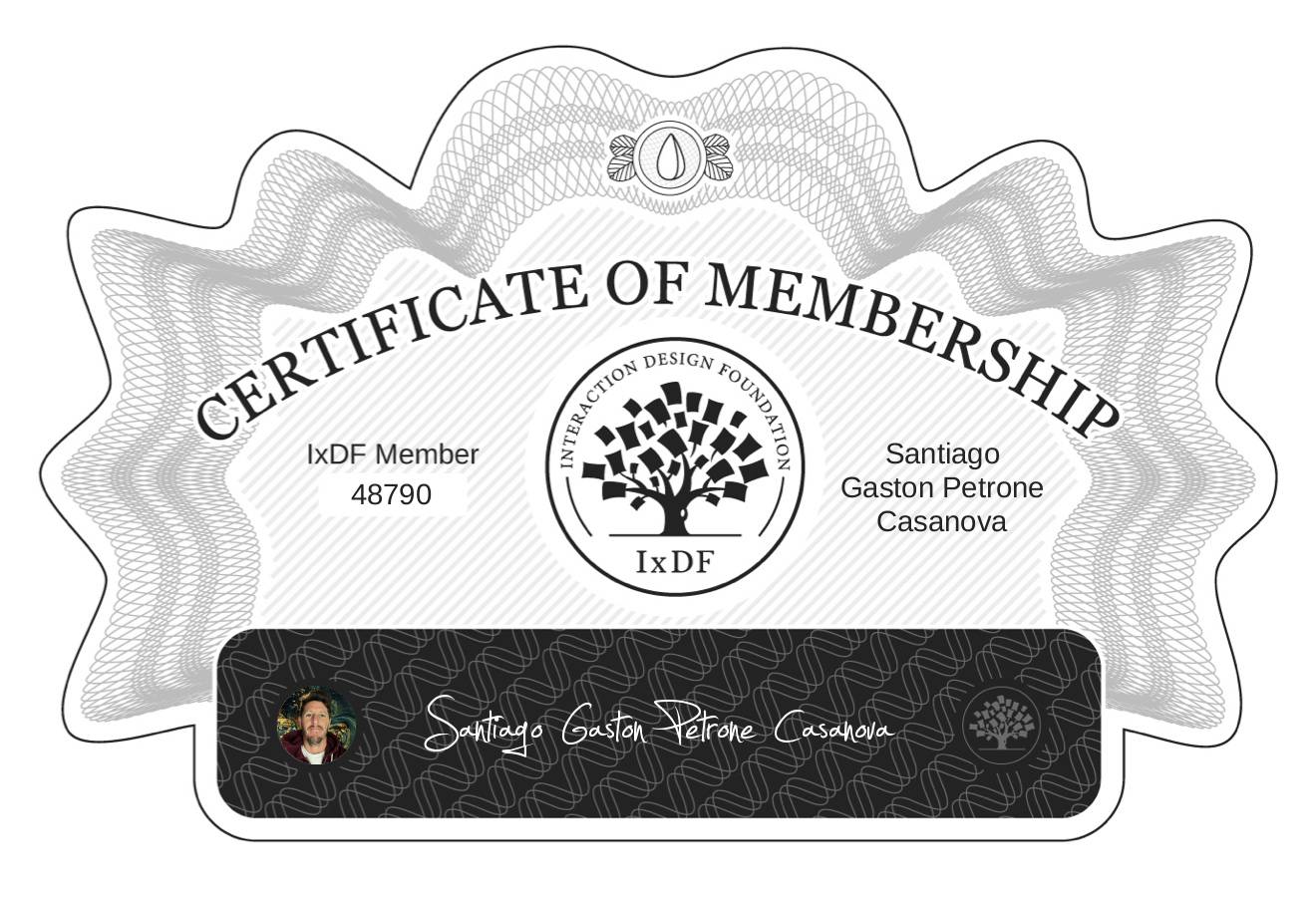 Certificate of Membership – Santiago Gastón Petrone Casanova