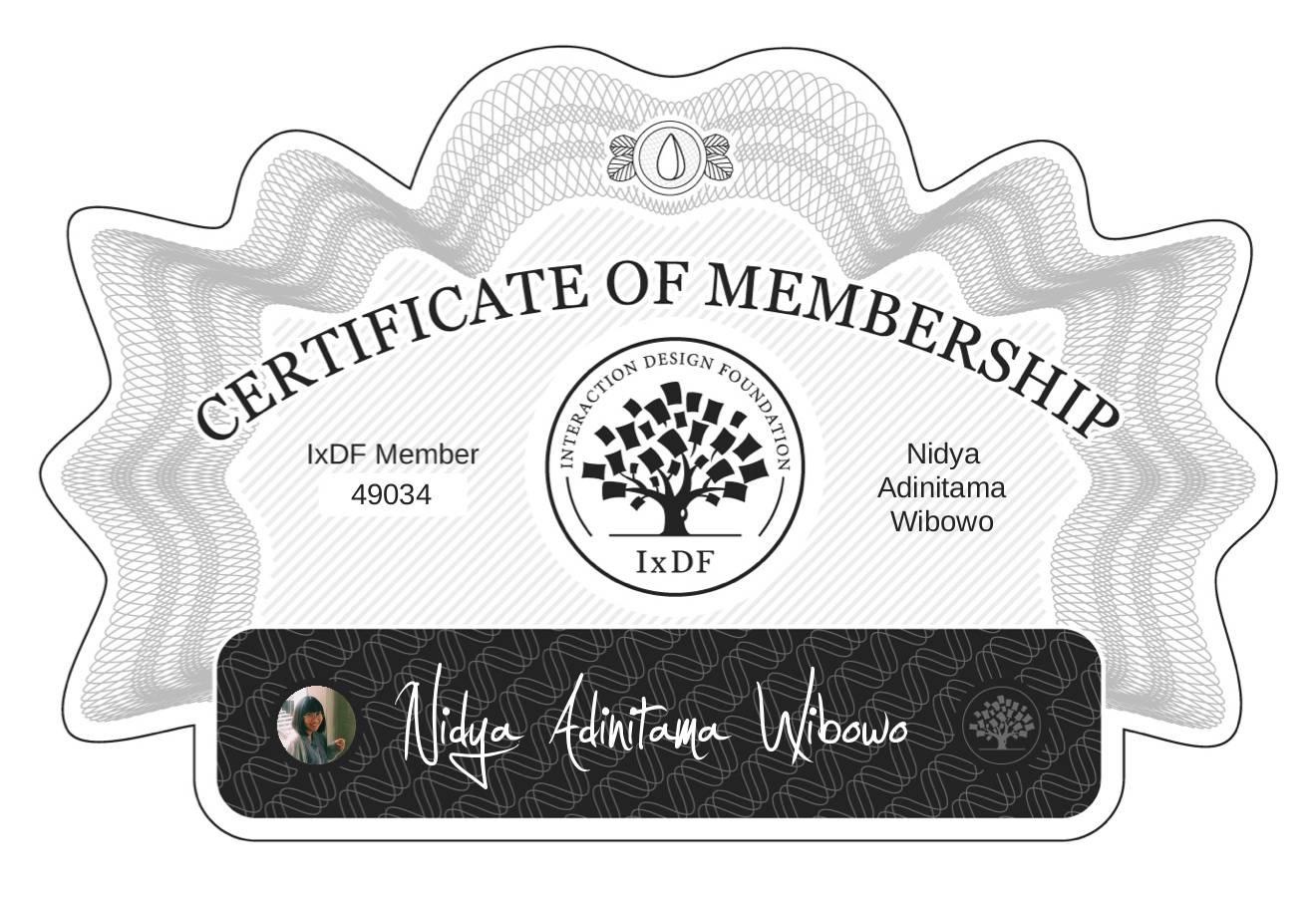 Certificate of Membership – Nidya Adinitama Wibowo
