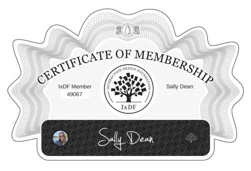 Certificate of Membership – Sally Dean