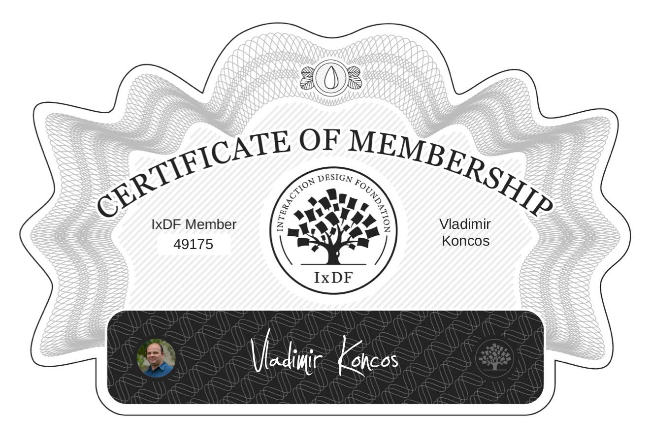 Certificate of Membership – Vladimir Koncos